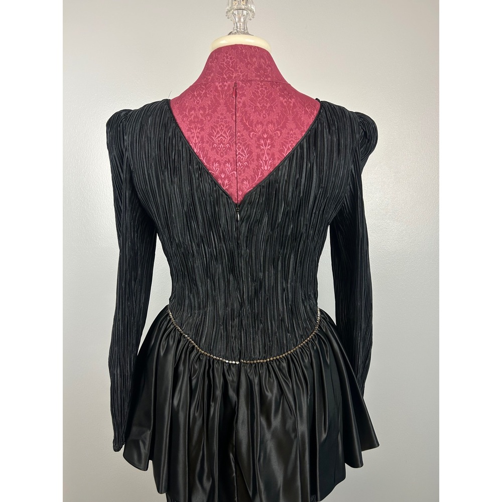 VTG Cattiva Maya Jornot 80s Black Bow Cocktail Dress 4 Hollywood Glam Prom Party - Picture 13 of 16